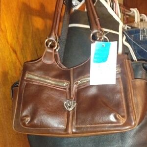 Elegant Brown Leather Handbag